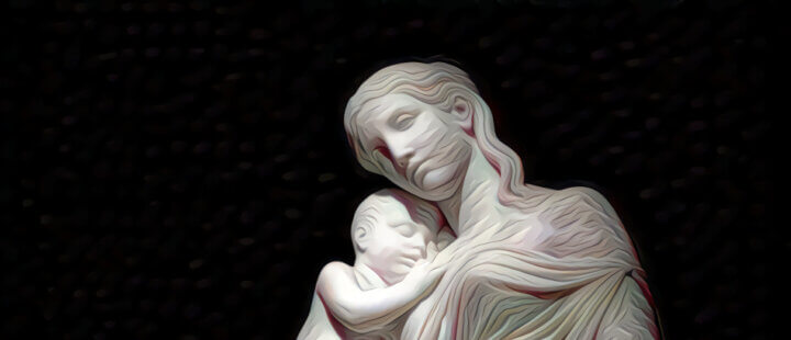 Deep dream mother-son
